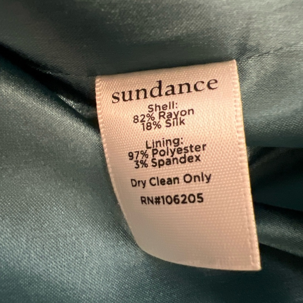 Sundance Britny blue/ teal wren crushed Velvet Jacket silk blend XS NWOT - Picture 9 of 9